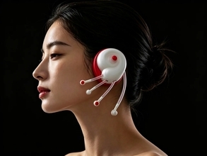 音楽を触覚で感じる。触手が頬でリズムを刻むタコ風イヤホン