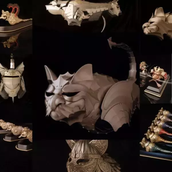 猫とネズミのために鎧を作る職人。小さな金属製の甲冑がかっこいいぞ！