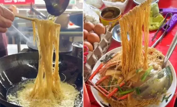 まるで食品サンプル？マレーシアの「宙に浮かぶ麺」が話題に