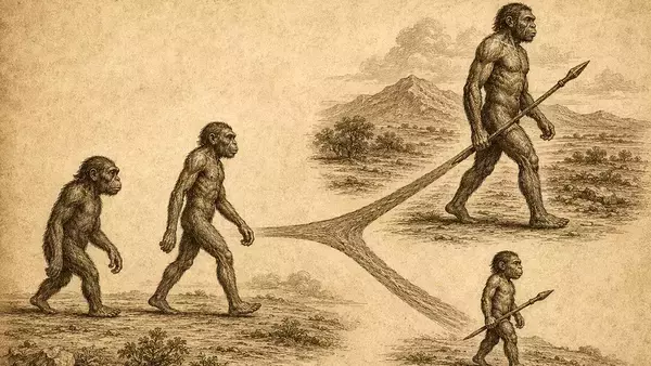 人類の祖先は約200万年前に急に体が大きくなった。進化の分かれ道が存在