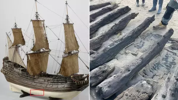 17世紀の木造の沈没船の一部が海岸に漂着し、パズルのピースが埋められていく