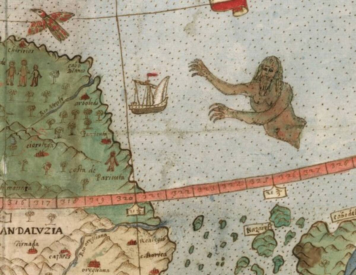 日本の地図も 16世紀に描かれたファンタジー盛りだくさんの世界地図がデジタル化公開 イタリア 18年1月24日 エキサイトニュース