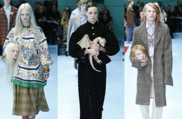 生首やドラゴン カメレオンがランウェイを彩る Gucci グッチ の最新ファッションショーのテーマは ポストヒューマン 18年3月2日 エキサイトニュース