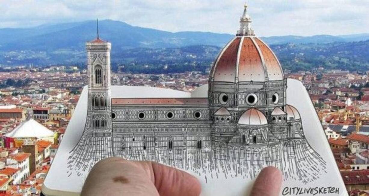 世界の観光地を描いたイラストが本物の景色とドッキング その地に行ってマッチングさせたくなる面白い騙し絵 18年8月13日 エキサイトニュース