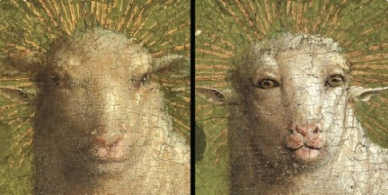 羊が人化 ヘントの祭壇画 の修復で聖なる羊がヒューマノイド シープに変貌 ベルギー 年1月29日 エキサイトニュース