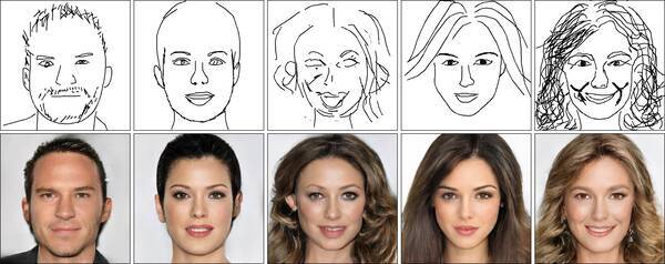 フリーハンドで描いた似顔絵が、リアルな顔写真に変換される学習アプリが登場