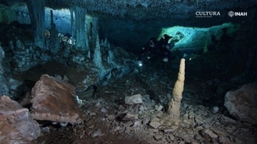 メキシコの水中洞窟で1万2000年前の鉱山が発見される（ユカタン半島）