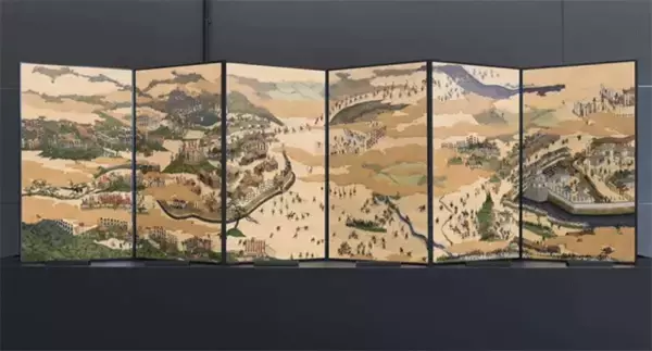関ケ原合戦の屏風に描かれたサムライたちが動きだす！中部国際空港に登場したアート作品