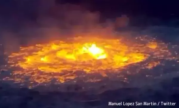 海面に出現したサウロンの目。メキシコ湾で海中パイプライン火災が発生