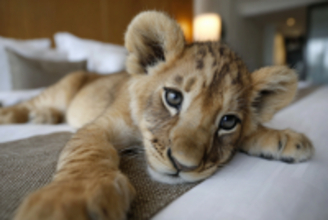 ライオンの子を使ったホテルのモーニングコールサービスに批判が集まりが停止に