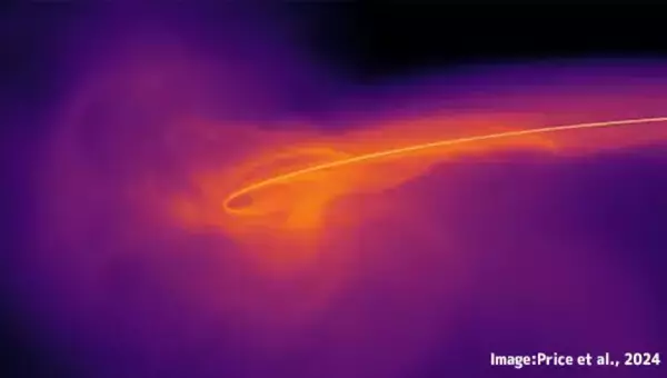 ブラックホールが星を引き裂く様子を再現した最新シミュレーション映像