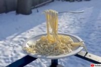 アメリカが寒すぎてスパゲッティが次々と食品サンプル化