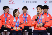 帰国のりくりゅう「走り抜けた」　ミラノ五輪メダリスト会見