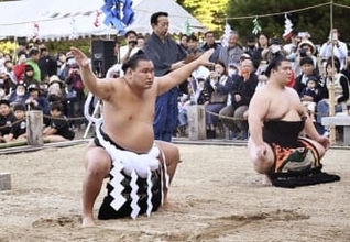 豊昇龍、熊本で土俵入り　子どもとの交流楽しむ