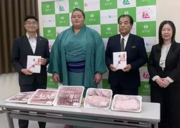 大関琴桜、養護施設に牛肉贈呈　大相撲パリ公演V副賞