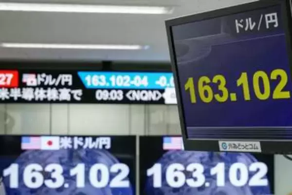 東京円、163円台前半