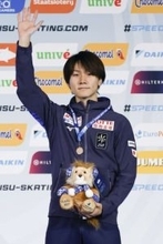 男子500メートルで森重3位　スピードW杯、吉田4位