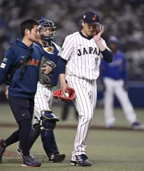 巨人の大勢が右脚つって緊急降板　WBC壮行試合、「ふがいない」