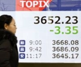 東証午前終値、5万3898円　続落、一時500円安