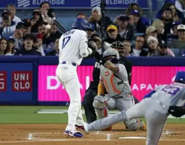 大谷、死球で47戦連続出塁　菊池4失点で勝敗付かず