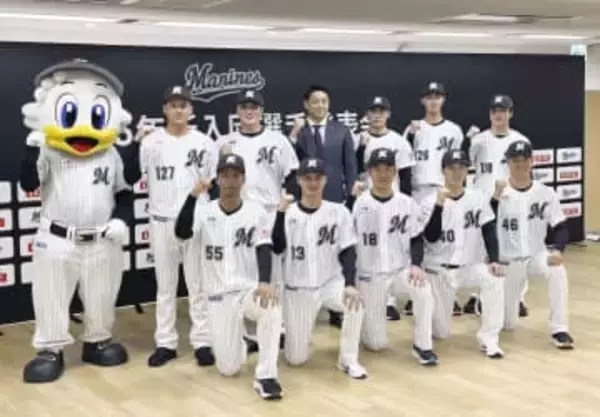 石垣元気「170キロ投げたい」　ロッテが新入団選手発表