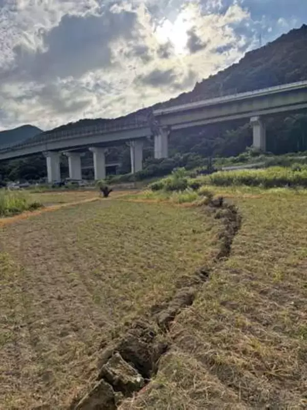 直下通る断層ずれ、高速道損傷か　複数箇所で地表に確認、熊本地震