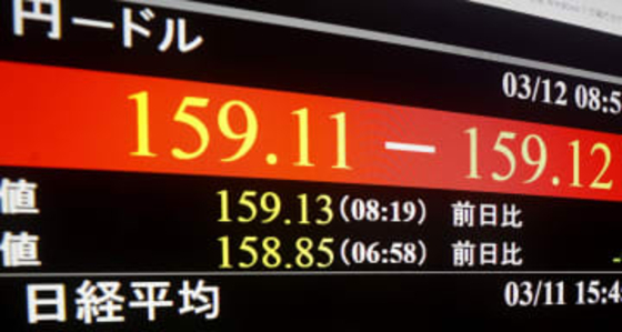 円下落、一時159円台　「有事のドル買い」