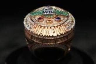 ダイヤ573粒、特別リング披露　井上尚―中谷戦前にWBC