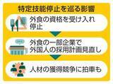 「特定技能停止、外食企業苦境に　採用計画変更、就職せず帰国も」の画像1
