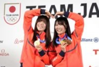 金の村瀬心椛「やっと取れた」　スノボのメダリストが記者会見