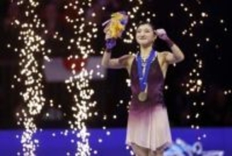 坂本花織、4度目優勝で有終の美　世界フィギュア、千葉百音「銀」