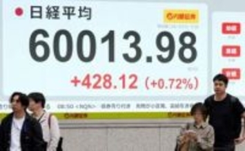 日経平均株価、初の6万円　米イラン戦闘終結を期待