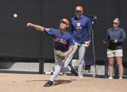 今井はブルペンで13球　日本勢のオープン戦出場はなし