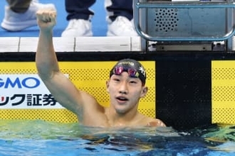男子100平で16歳大橋信がV　競泳ジャパンOP開幕