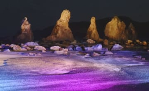 ライトアップの試験点灯