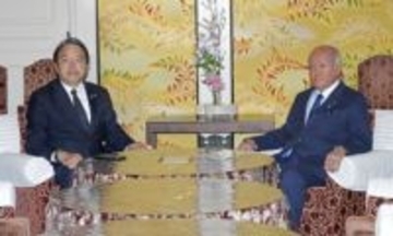 予算早期成立に協力要請　自民幹事長、国民と会談