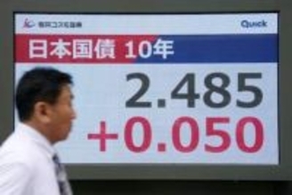 長期金利上昇、一時2.490％　27年ぶり高水準、原油高で