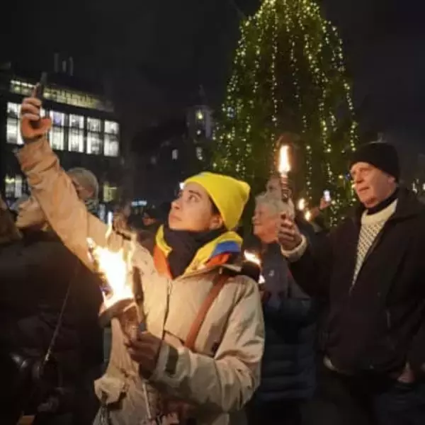 マチャド氏の平和賞祝いパレード　オスロで「ベネズエラに自由を」