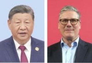 英首相、中国主席と会談　8年ぶり訪問、関係改善