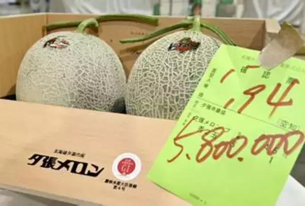 「夕張メロン」2玉580万円　札幌で初競り、過去最高額