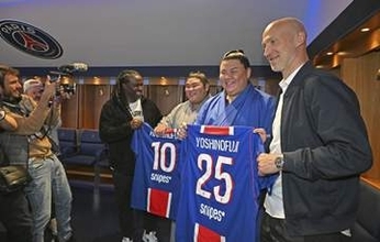義ノ富士らパリSG本拠地を訪問　サッカーW杯は日本代表に期待
