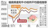 「福島産「酒かす和牛」首都圏に　肉質やわらか、風評払拭も」の画像1