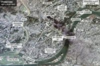 平壌で工場火災か、黒い煙　死傷者不明