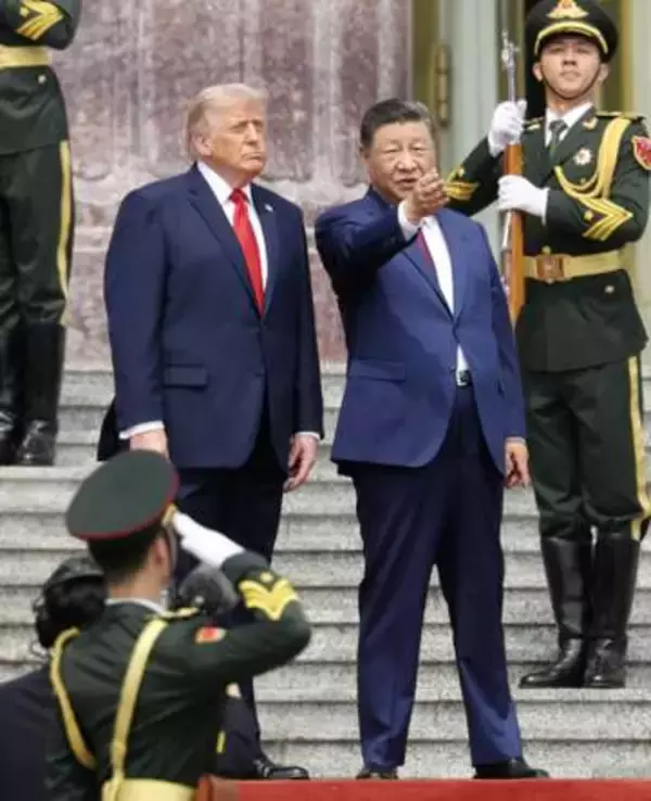 習氏、笑顔で友好ムード　トランプ氏満足げ