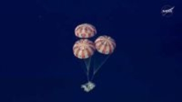 宇宙船オリオン、地球に帰還　飛行士4人乗船、最遠記録を更新