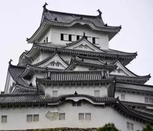 姫路城、しっくい剥がれる　「白鷺城」台風6号の強風被害か