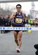 山西利和が世界記録で優勝　日本選手権ハーフマラソン競歩