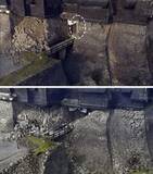 「強震連続の熊本城、3D画像比較　ダメージ累積、石垣崩落」の画像1