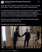 ゼレンスキー氏が会見動画を公開　記者とのやりとりをXに投稿