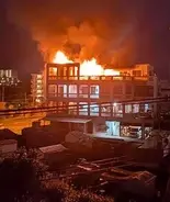 暴力団事務所で火災、1人死亡　沖縄、身元の特定急ぐ